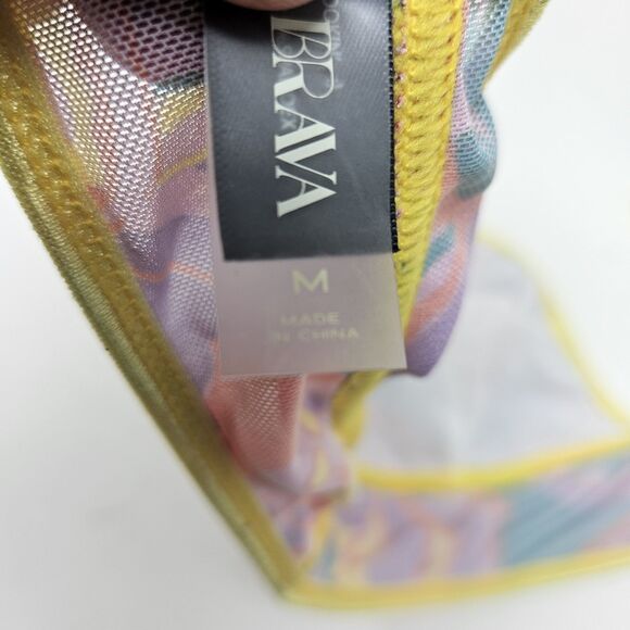 KILO BRAVA Semi Sheer Bralette Multicolor Triangle Cups Medium Adjustable Straps - Picture 5 of 6